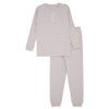 Pink Speckled Mock Button Pajama Set