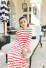 Cream and Red Wide Striped Nightgown