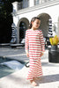 Cream and Red Wide Striped Nightgown