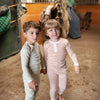 Peach and Cream Mock Button Pajamas