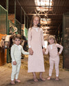 Green and Cream Mock Button Pajamas