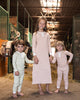 Peach & Cream Striped Mock Button Nightgown