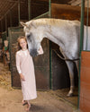 Peach & Cream Striped Mock Button Nightgown