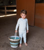 Blue Speckled Mock Button Pajama Set