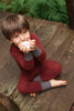 Colorblock V-Neck Pajamas, Claret & Slate