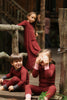 Colorblock V-Neck Nightgown, Claret & Blush