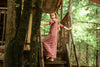 Breton Stripe Nightgown, Rosewood & Crimson