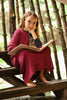 Hairline Stripe Nightgown, Bordeaux & Navy