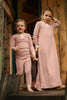 Contrast-Stitch Poly Henley Nightgown, Rosewater