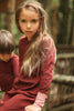 Colorblock V-Neck Nightgown, Claret & Blush