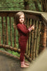 Colorblock V-Neck Pajamas, Claret & Slate