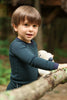 Hairline Stripe Pajamas, Evergreen & Navy
