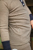 Hairline Stripe Henley Pajamas, Oatmeal & Navy