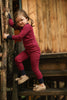Hairline Stripe Henley Pajamas, Bordeaux & Navy