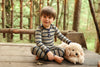 Breton Stripe Henley Pajamas, Sage & Navy