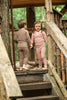 Contrast-Stitch poly Henley Pajamas, Cocoa