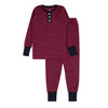 Hairline Stripe Henley Pajamas, Bordeaux & Navy
