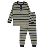 Breton Stripe Henley Pajamas, Sage & Navy