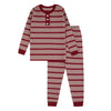 Breton Stripe Henley Pajamas, Rosewood & Crimson