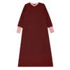 Colorblock V-Neck Nightgown, Claret & Blush