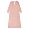 Contrast-Stitch Velour Nightgown, Rosewater