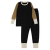 Olive-Sleeve Black Pajama Set