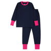 Navy and Pink Long Cuff Pajama Set