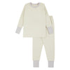 Cream and Lilac Long Cuff Pajama Set