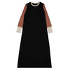 Terracotta-Sleeve Black Nightgown
