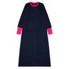 Navy and Pink Long Cuff Nightgown